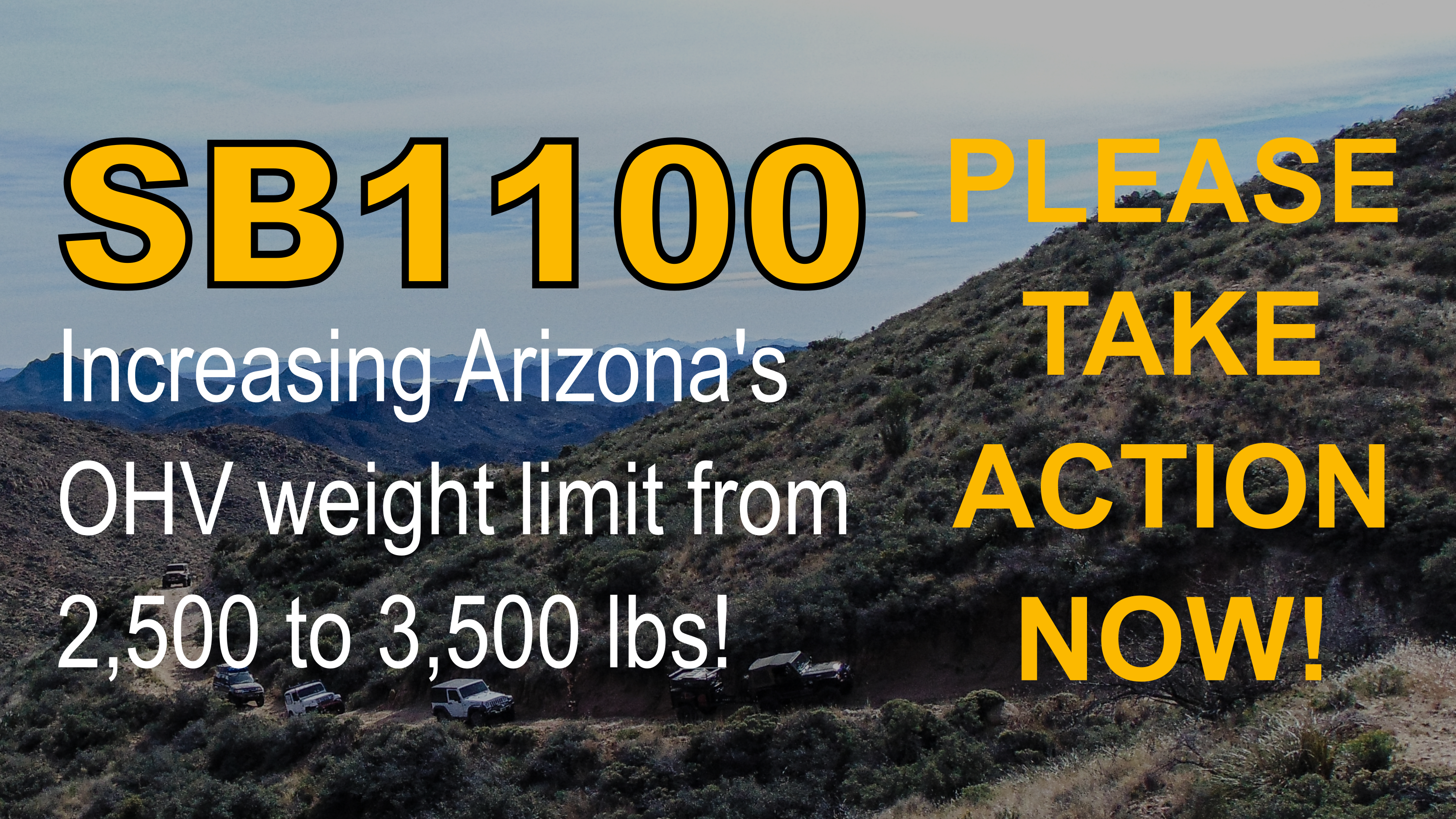 ACTION ALERT | SB1100 increases OHV weight limit to 3,500 lbs