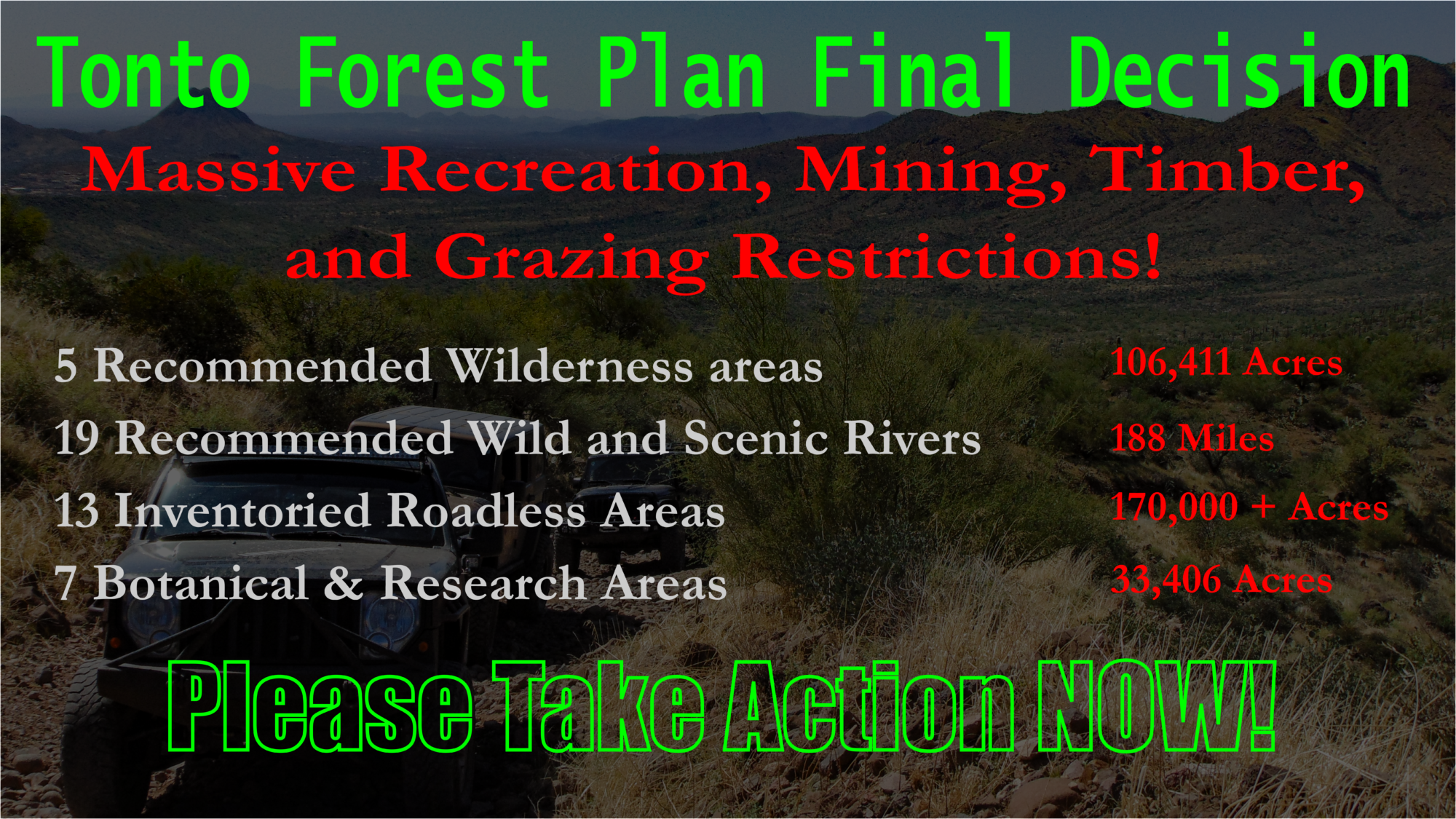 ACTION ALERT | Massive Changes to the Tonto Forest